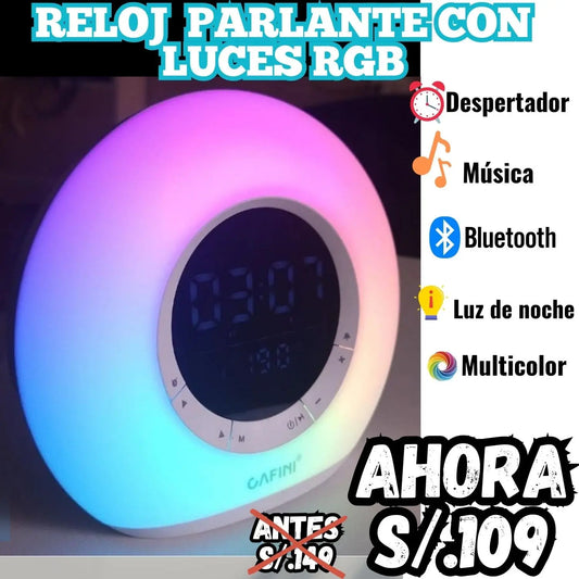 RELOJ PARLANTE CON LUZ RGB