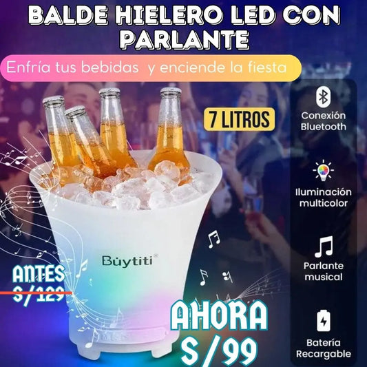 BALDE HIELERO LED CON PARLANTE